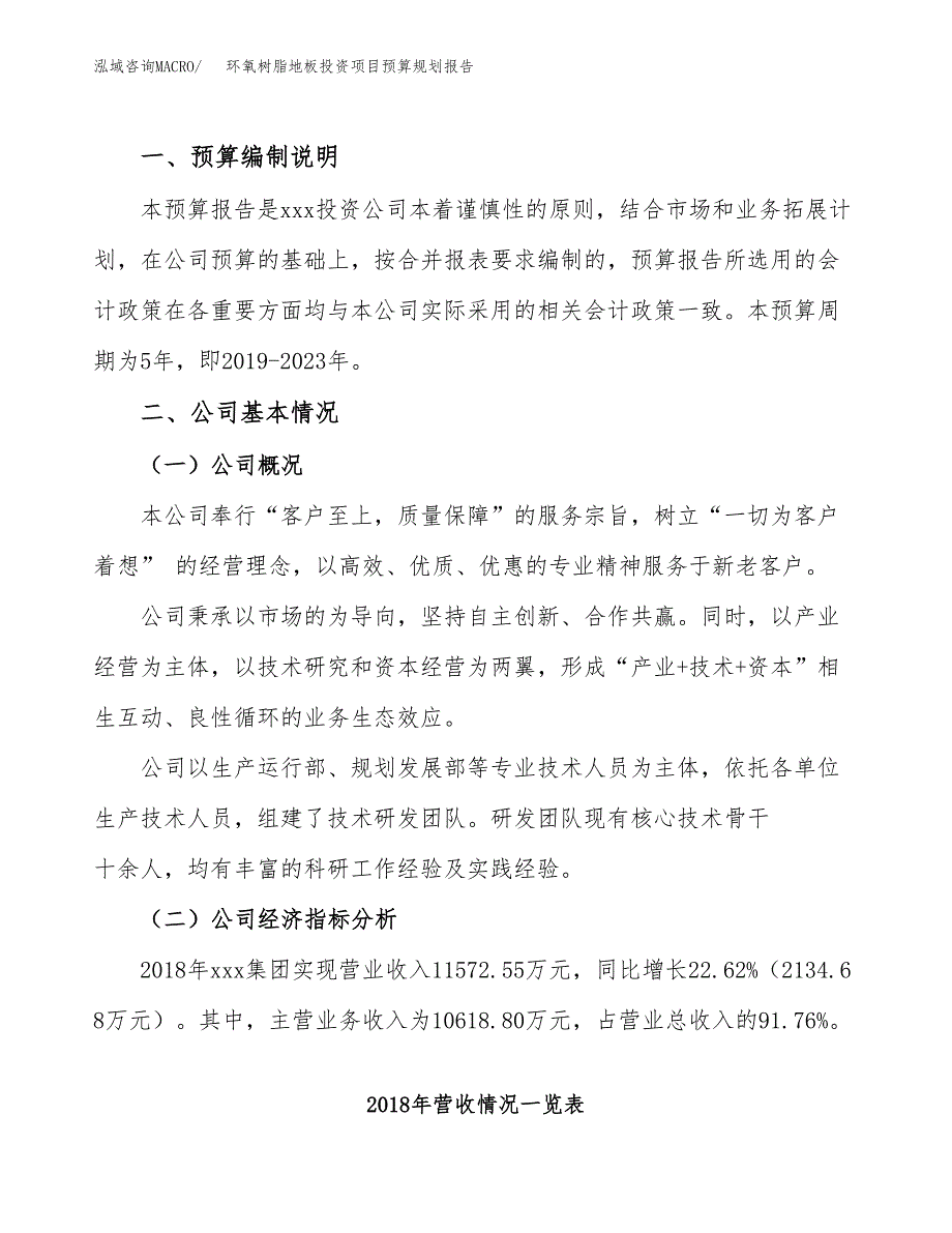 环氧树脂地板投资项目预算规划报告_第2页