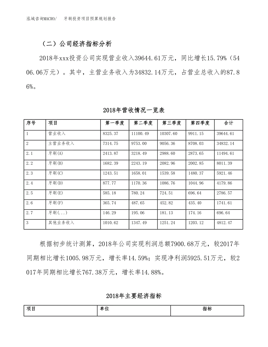 牙刷投资项目预算规划报告_第3页