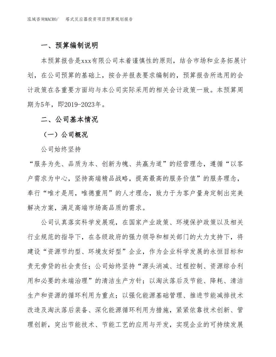 塔式反应器投资项目预算规划报告_第2页