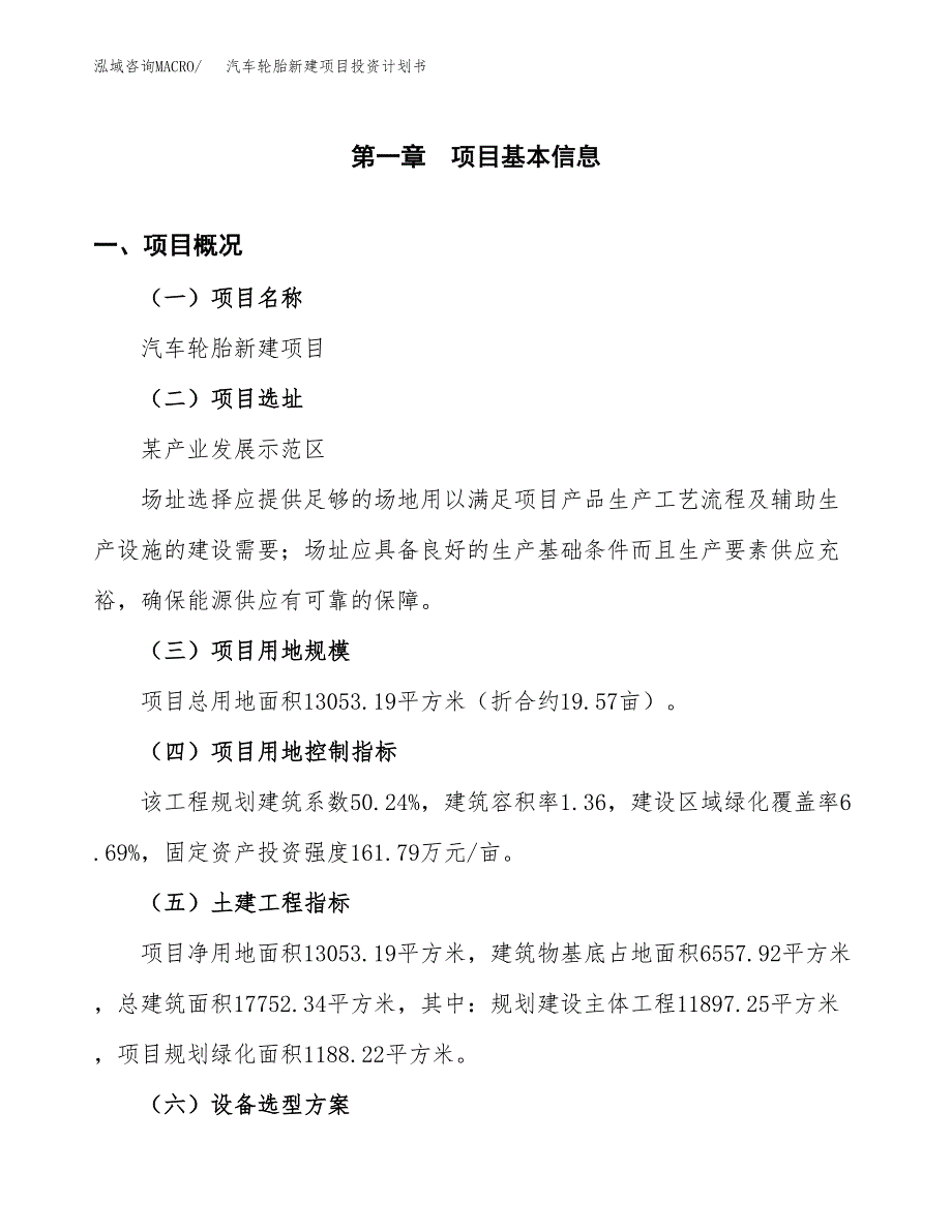 汽车轮胎新建项目投资计划书_第2页