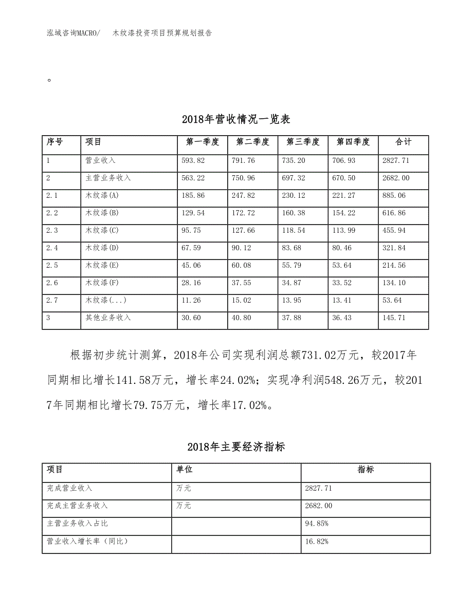 木纹漆投资项目预算规划报告_第3页