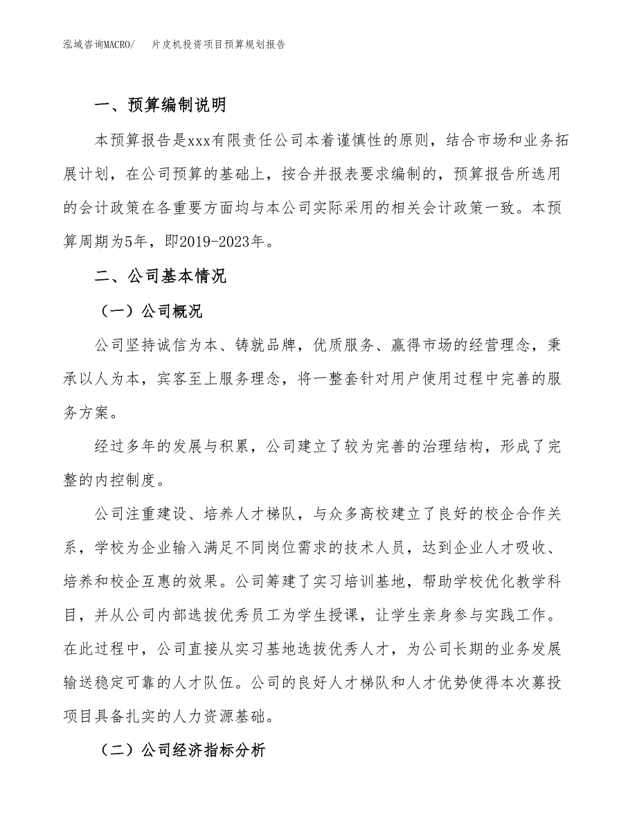 片皮机投资项目预算规划报告_第2页