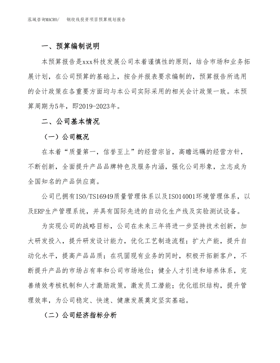 钢绞线投资项目预算规划报告_第2页