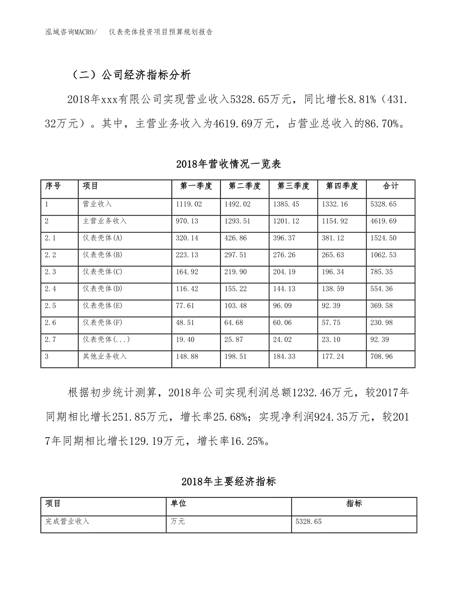 仪表壳体投资项目预算规划报告_第3页