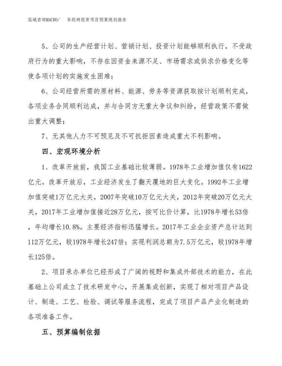 条纹砖投资项目预算规划报告_第5页