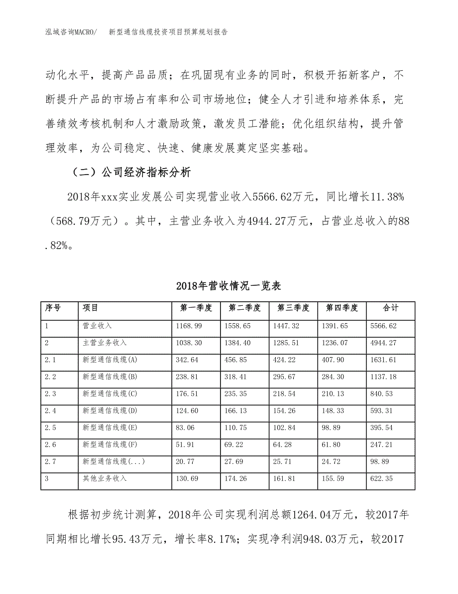 新型通信线缆投资项目预算规划报告_第3页