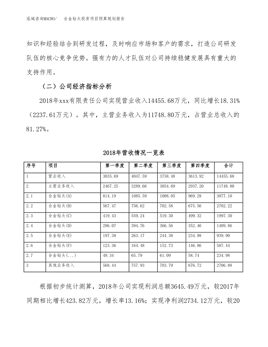 合金钻头投资项目预算规划报告_第3页