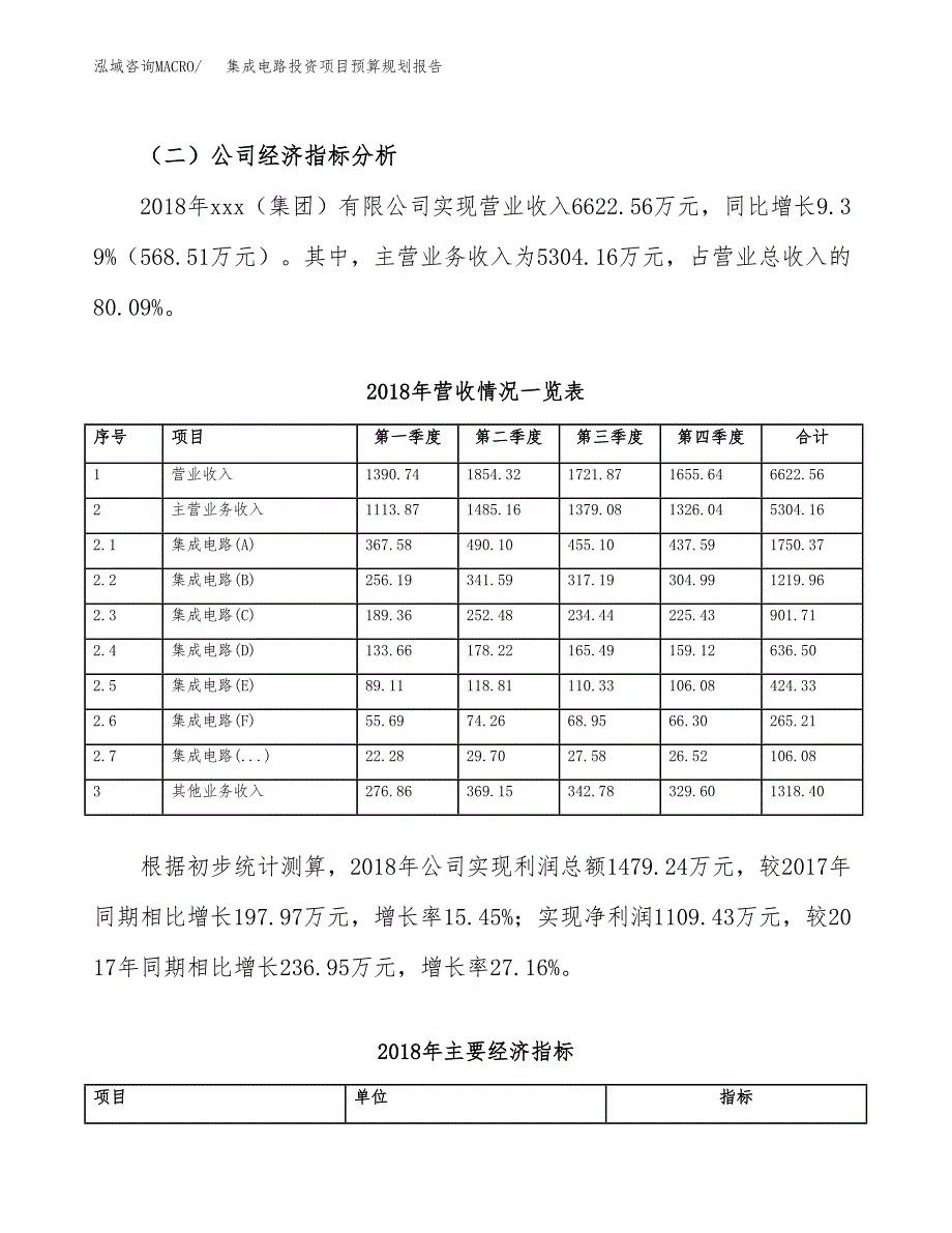 集成电路投资项目预算规划报告_第3页