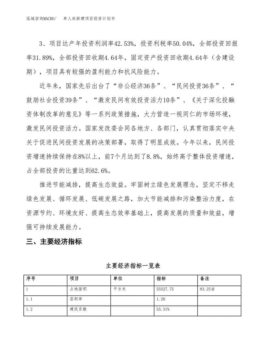 单人床新建项目投资计划书_第5页