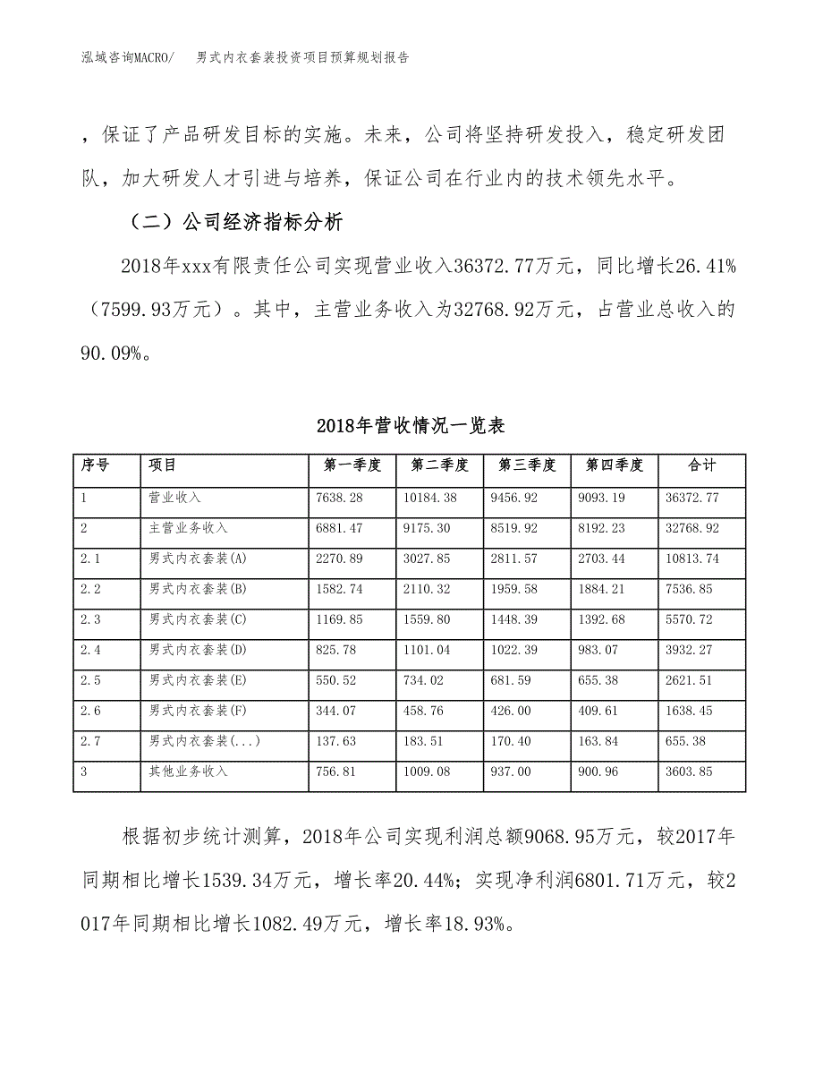 男式内衣套装投资项目预算规划报告_第3页