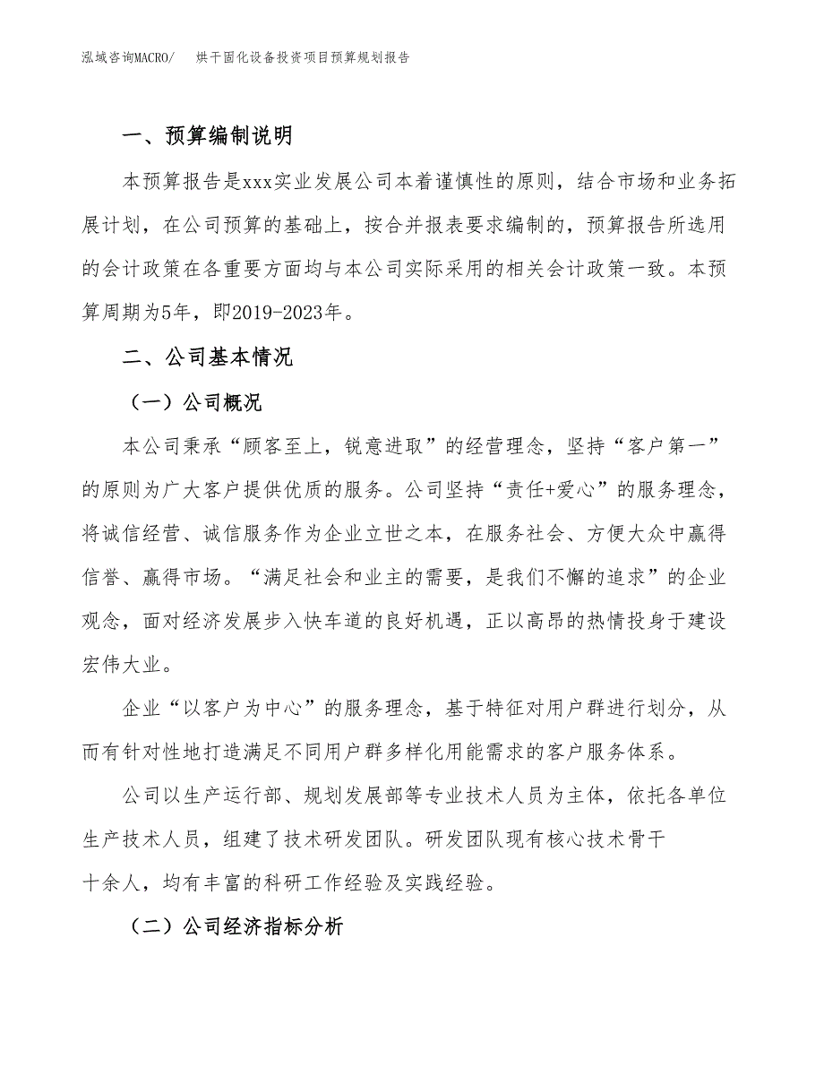 烘干固化设备投资项目预算规划报告_第2页