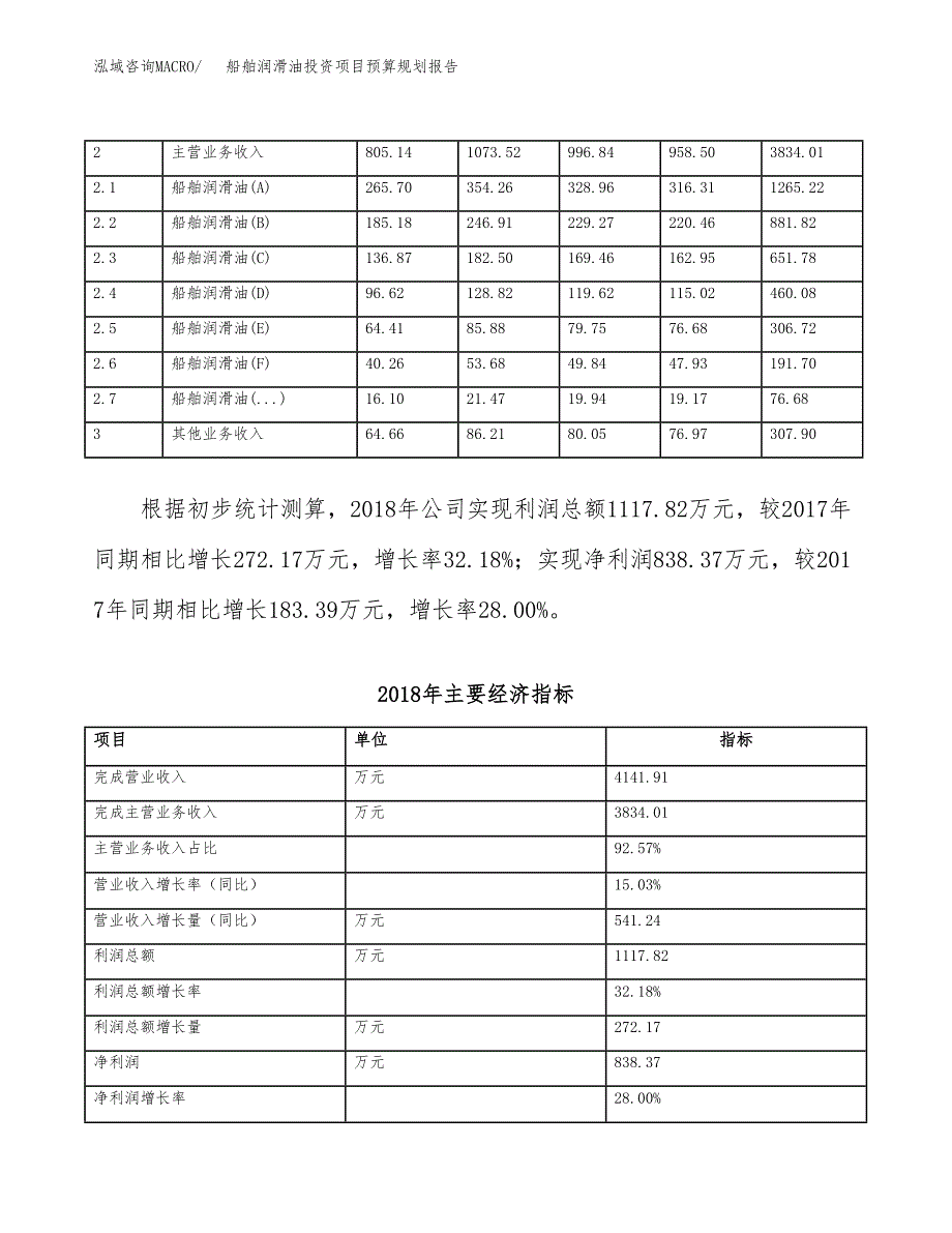 船舶润滑油投资项目预算规划报告_第4页