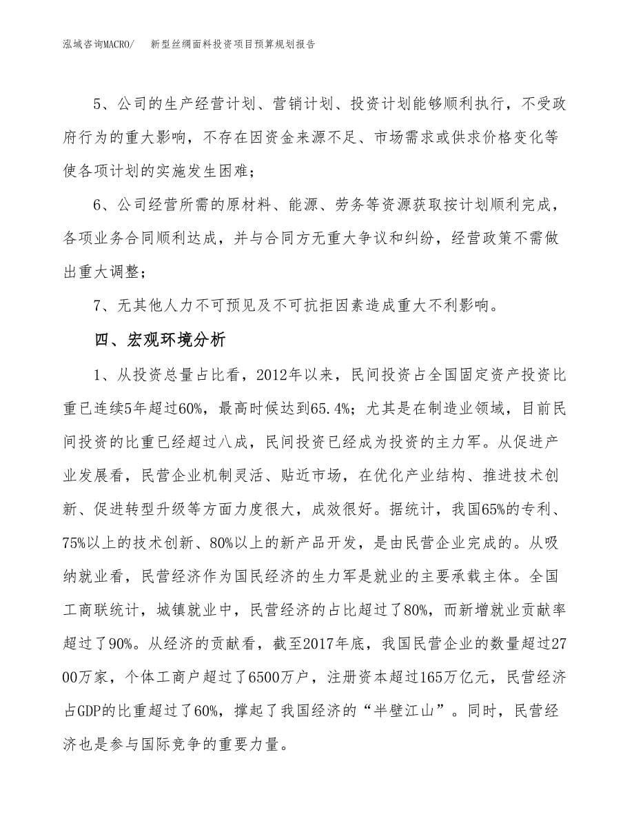 新型丝绸面料投资项目预算规划报告_第5页