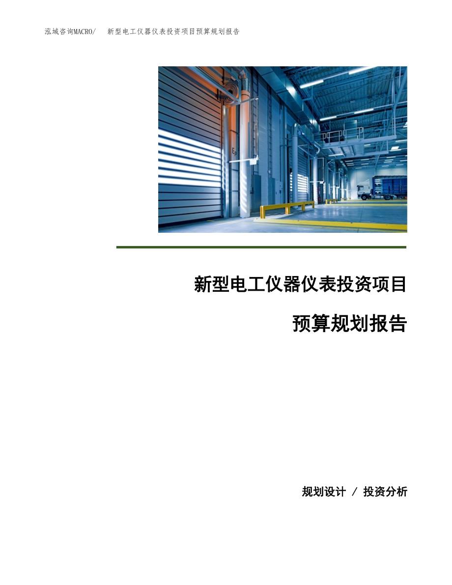 新型电工仪器仪表投资项目预算规划报告_第1页