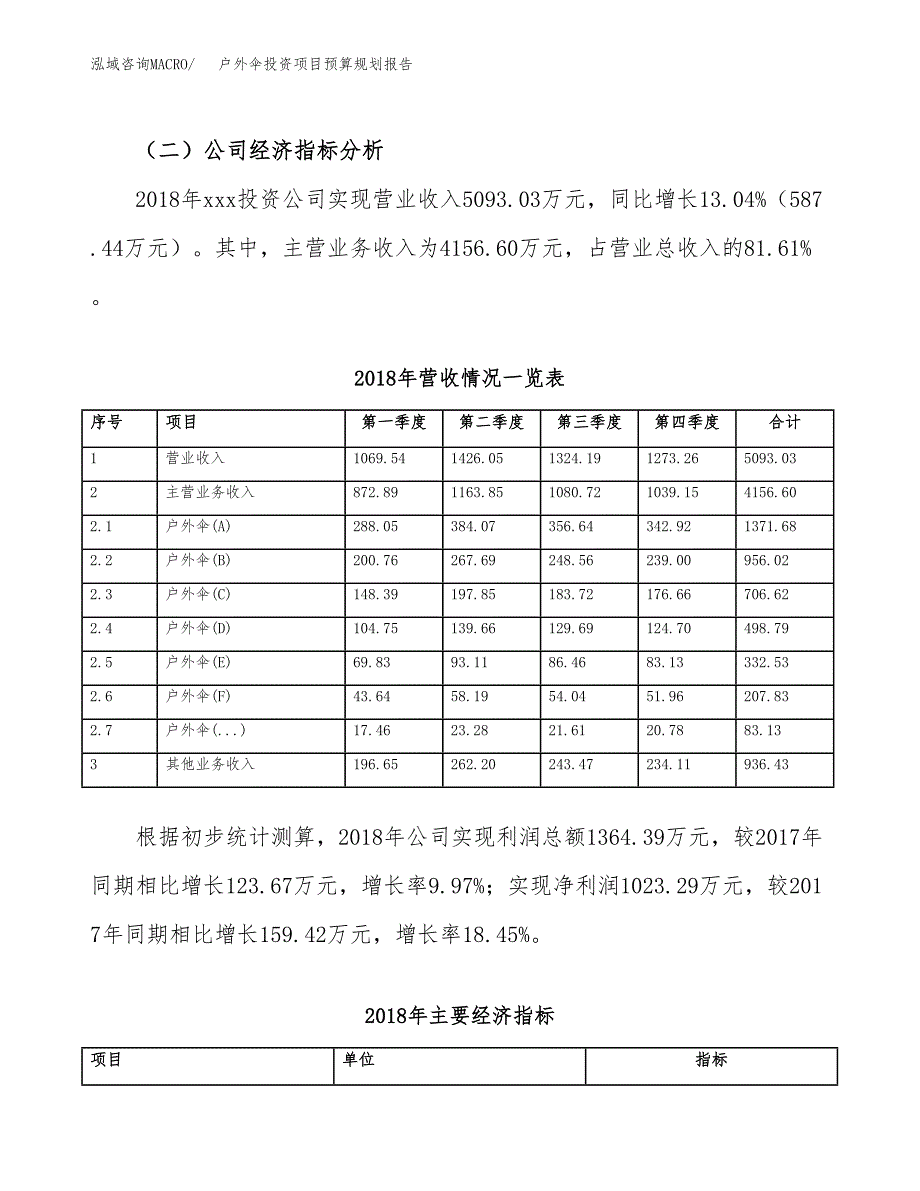 户外伞投资项目预算规划报告_第3页