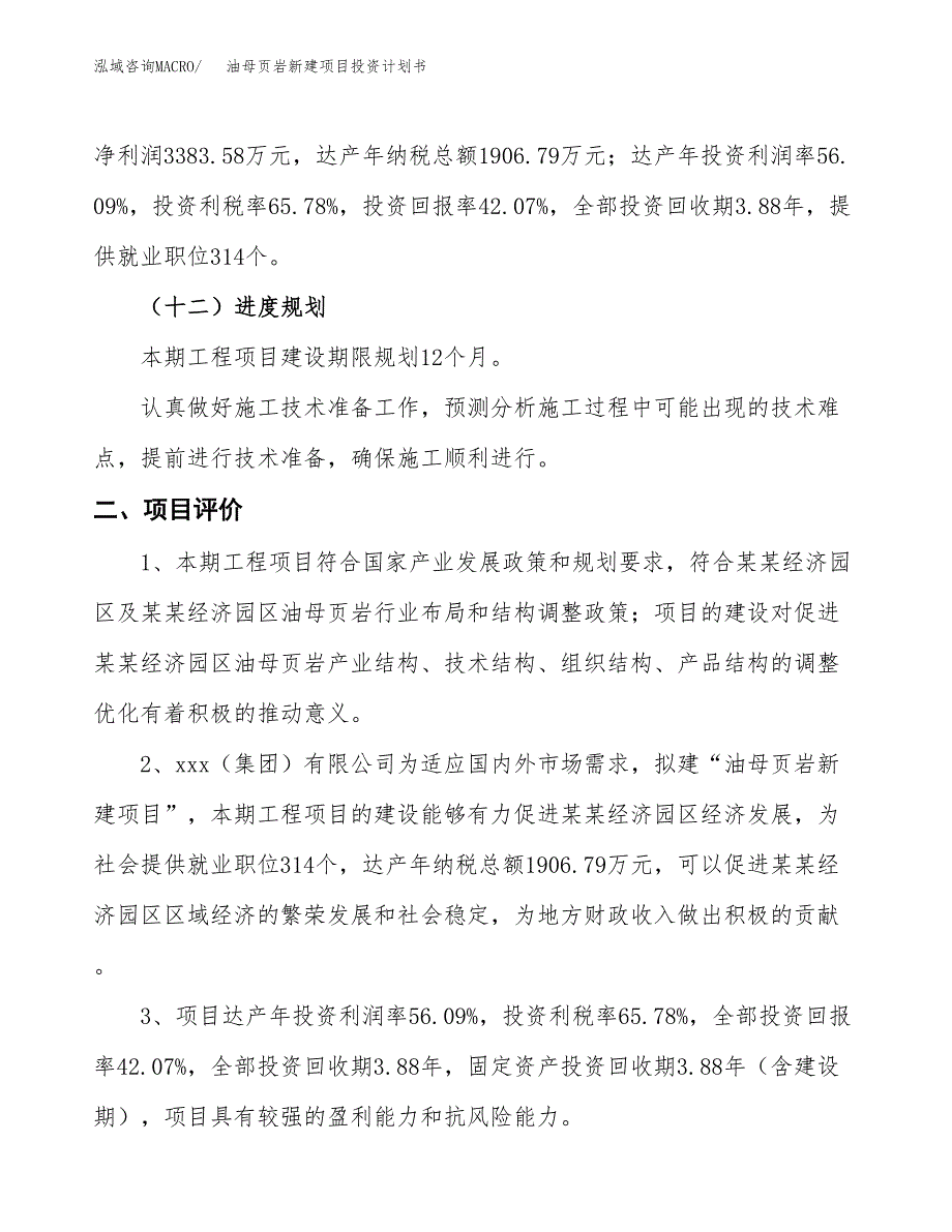 油母页岩新建项目投资计划书_第4页