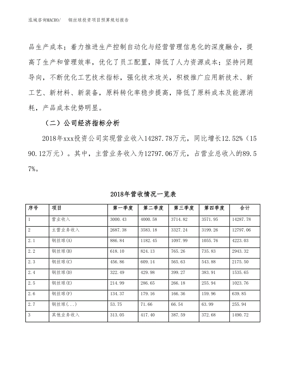 钢丝球投资项目预算规划报告_第3页