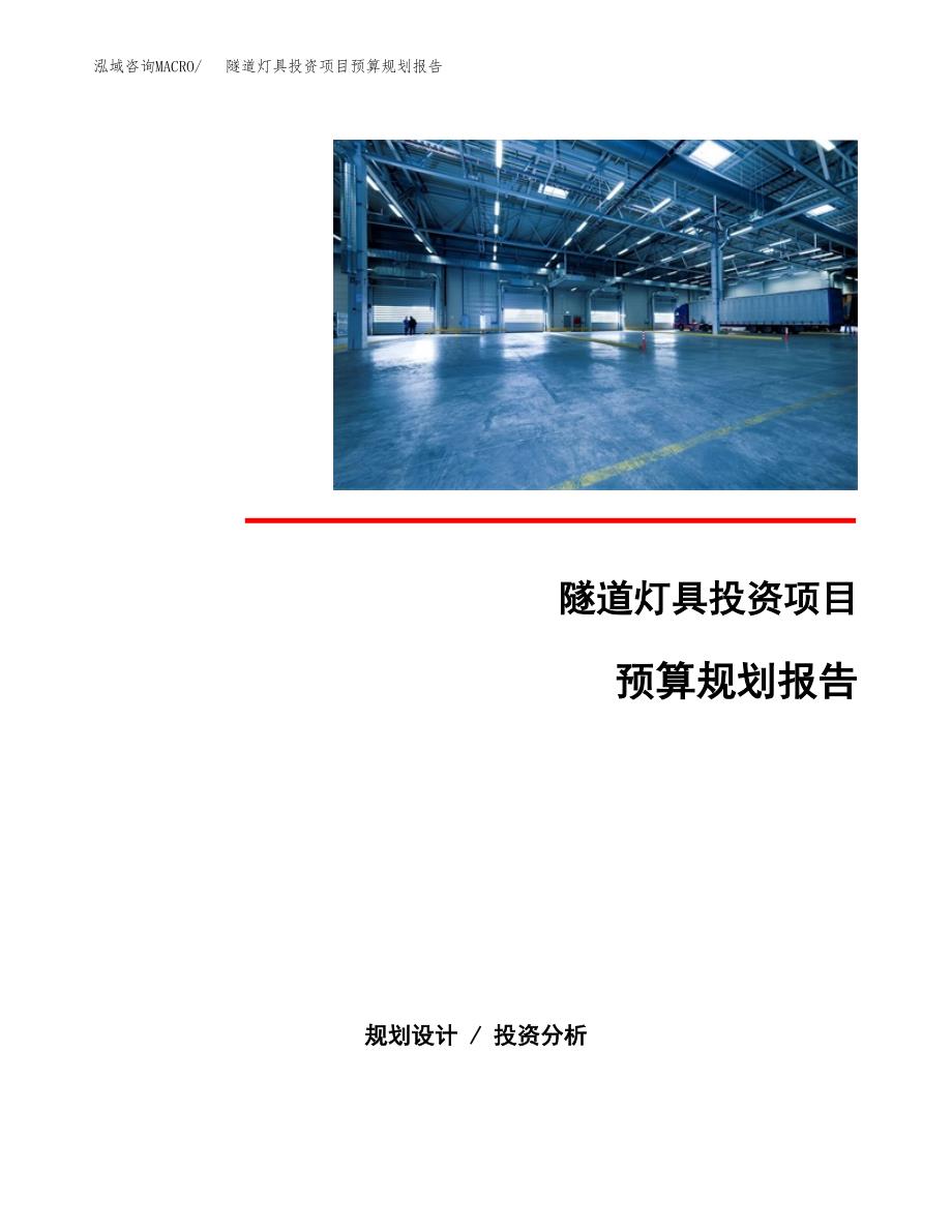 隧道灯具投资项目预算规划报告_第1页