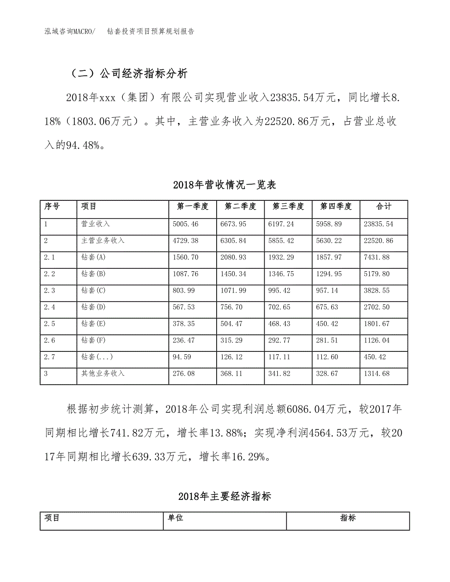 钻套投资项目预算规划报告_第3页