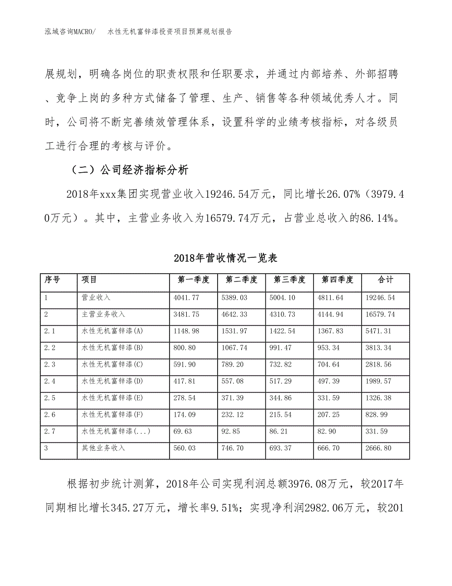 水性无机富锌漆投资项目预算规划报告_第3页