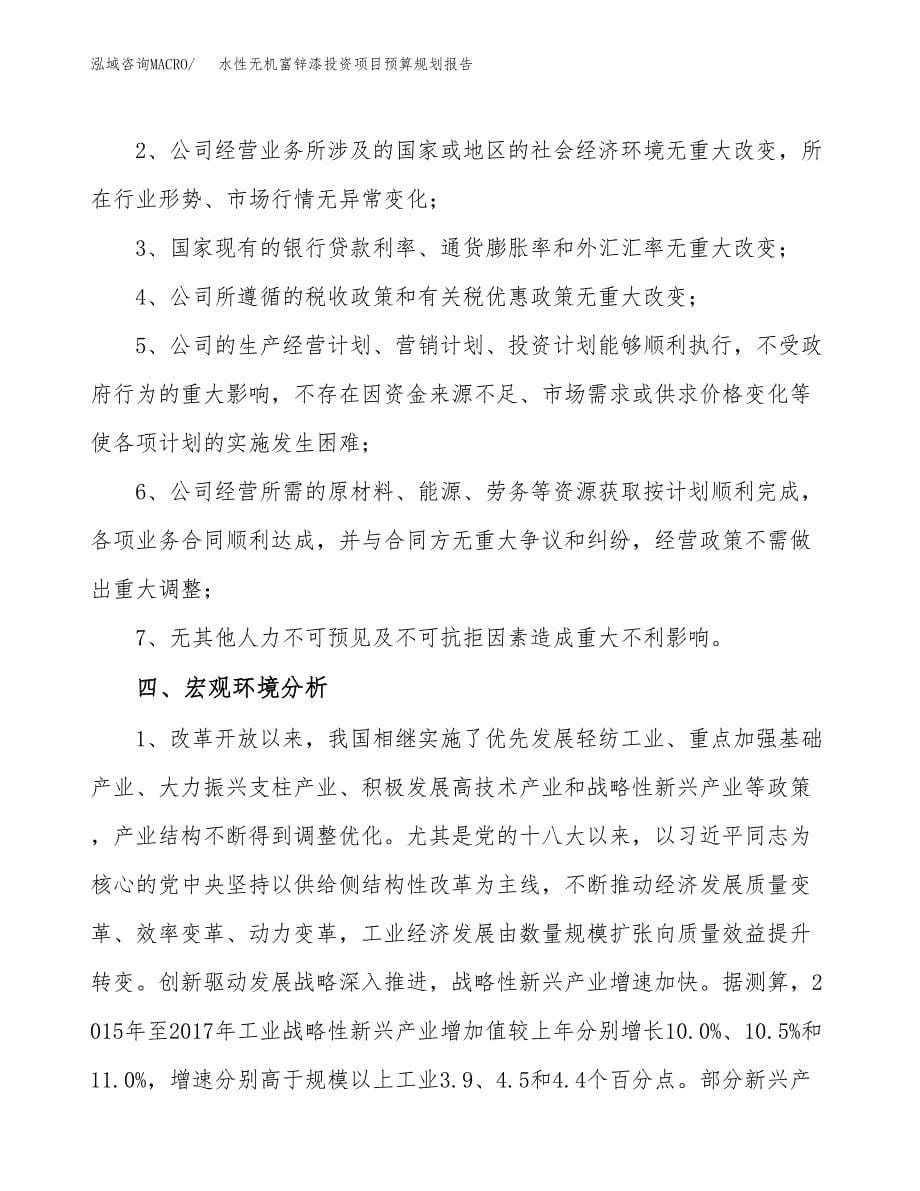 水性无机富锌漆投资项目预算规划报告_第5页