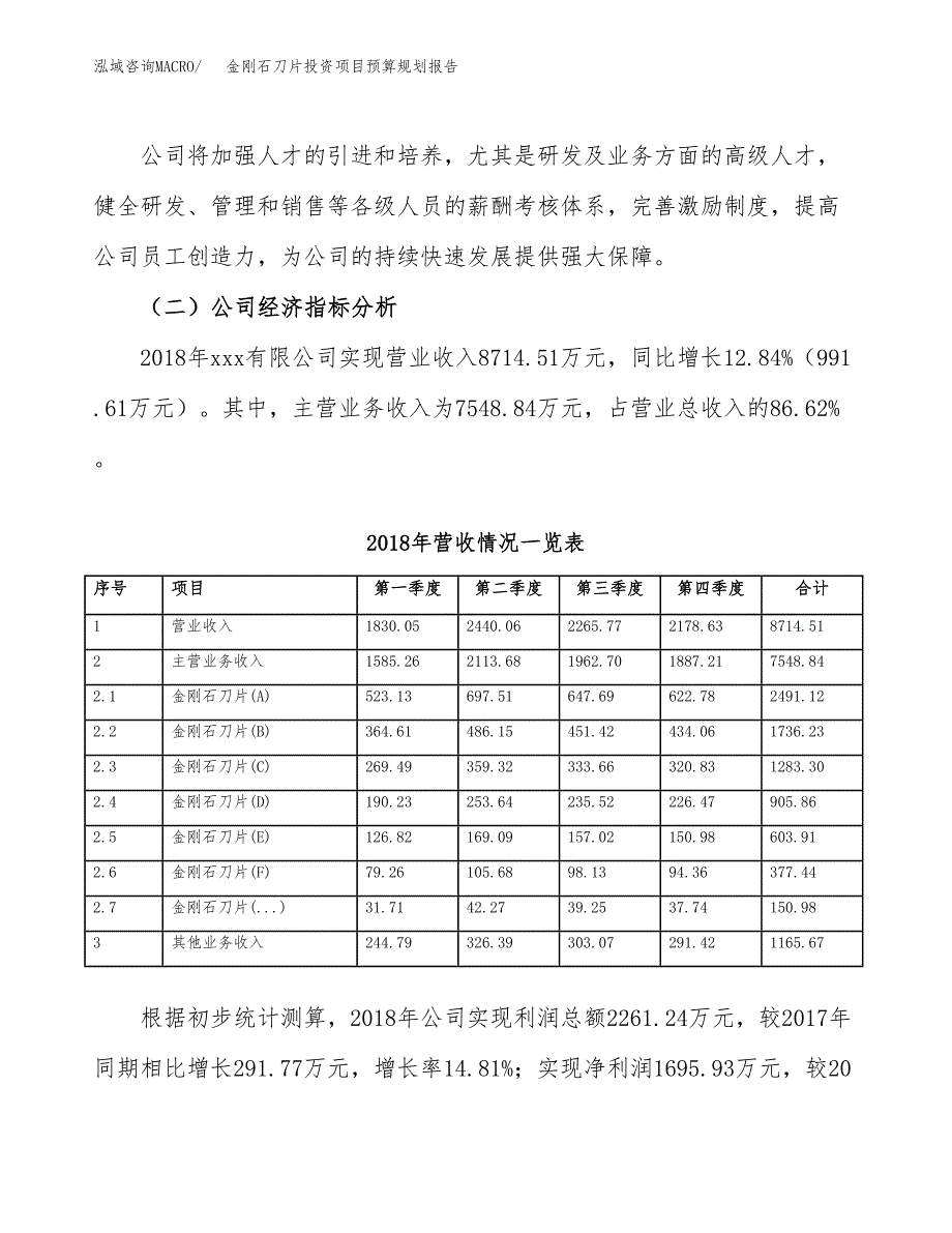 金刚石刀片投资项目预算规划报告_第3页