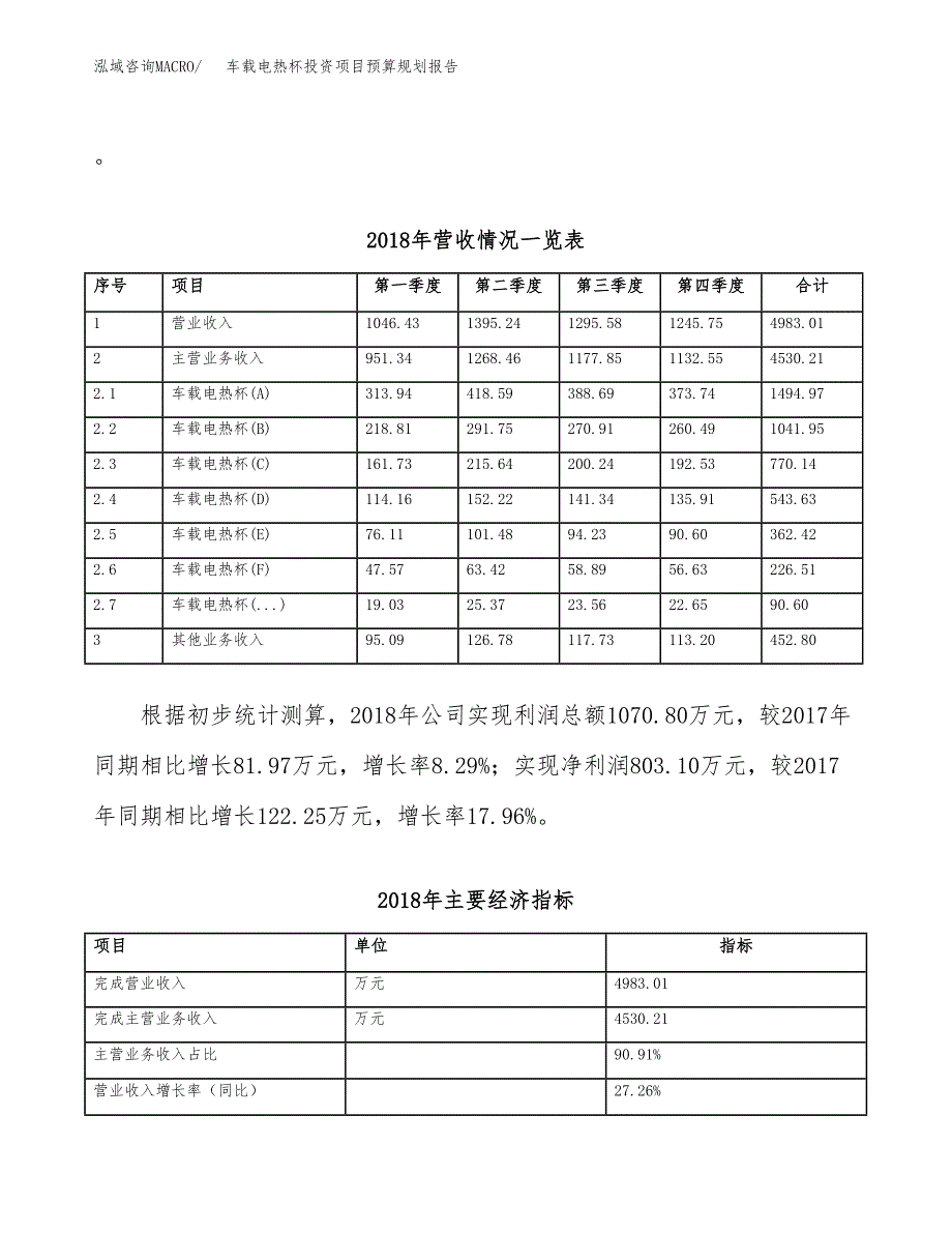 车载电热杯投资项目预算规划报告_第3页