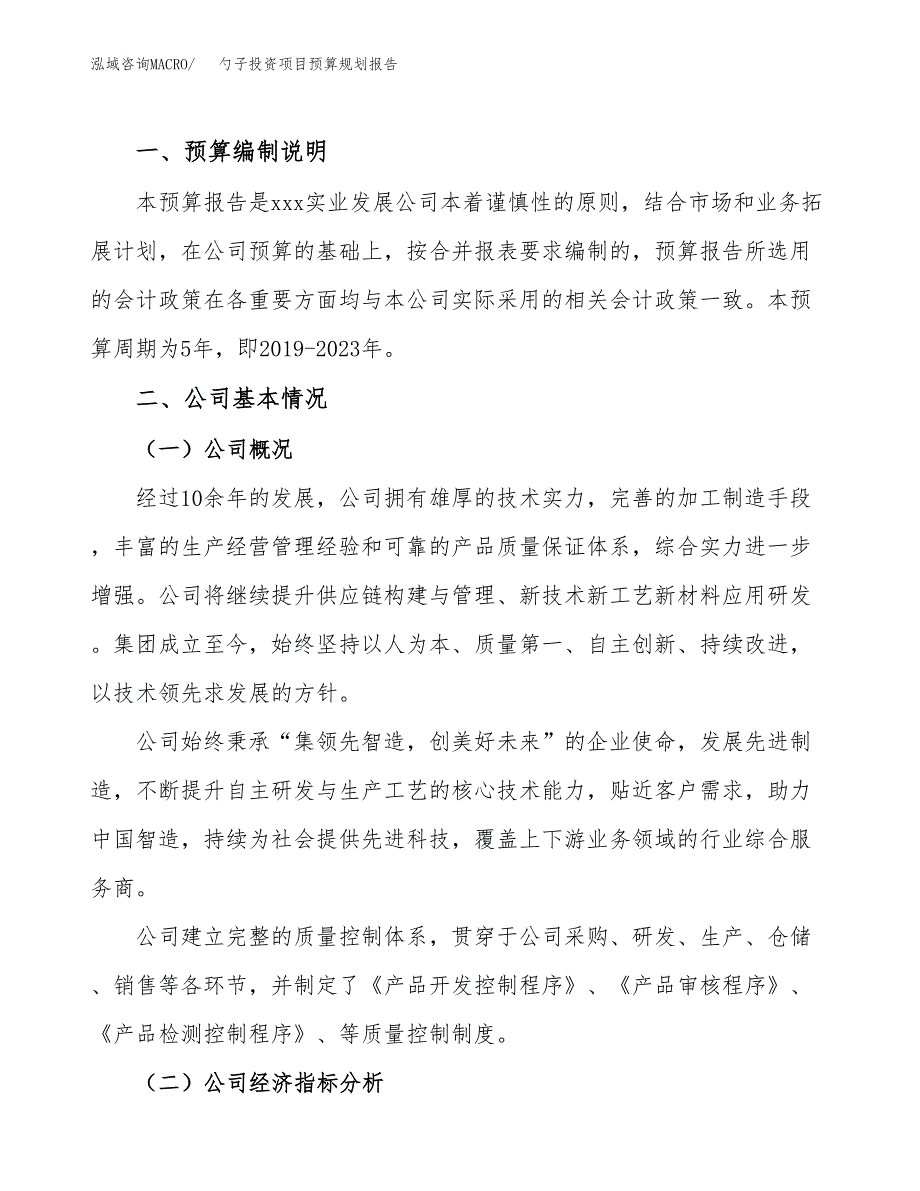 勺子投资项目预算规划报告_第2页