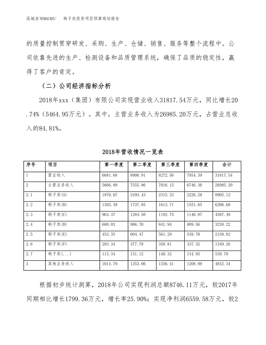 刷子类投资项目预算规划报告_第3页