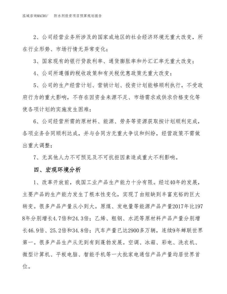 防水剂投资项目预算规划报告_第5页