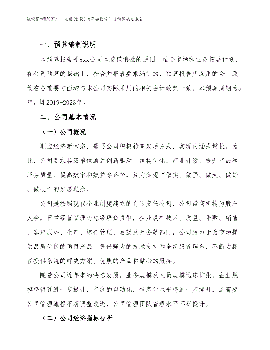 电磁(舌簧)扬声器投资项目预算规划报告_第2页