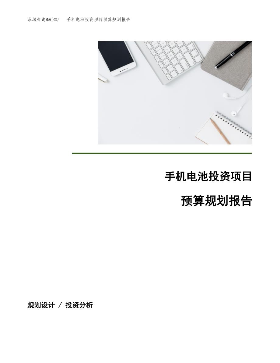 手机电池投资项目预算规划报告_第1页