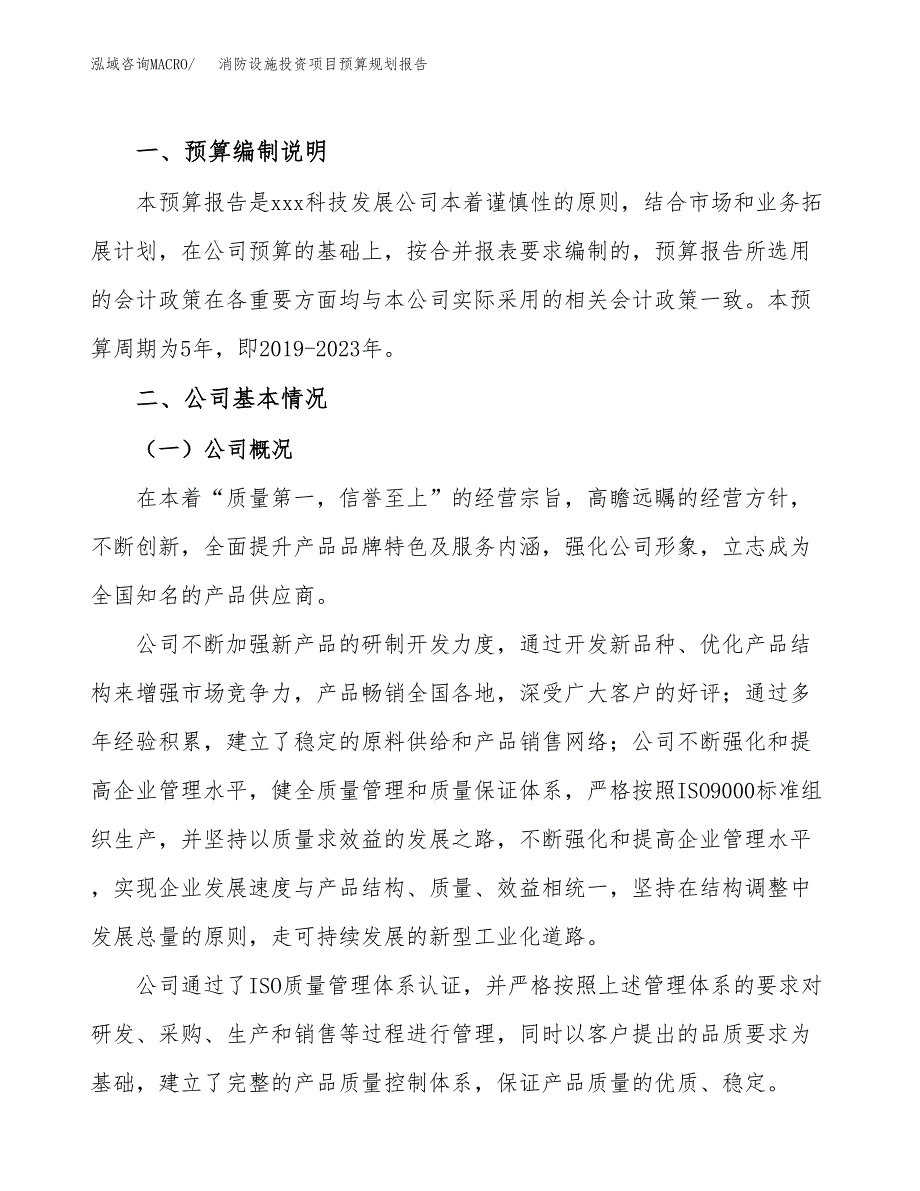 消防设施投资项目预算规划报告_第2页