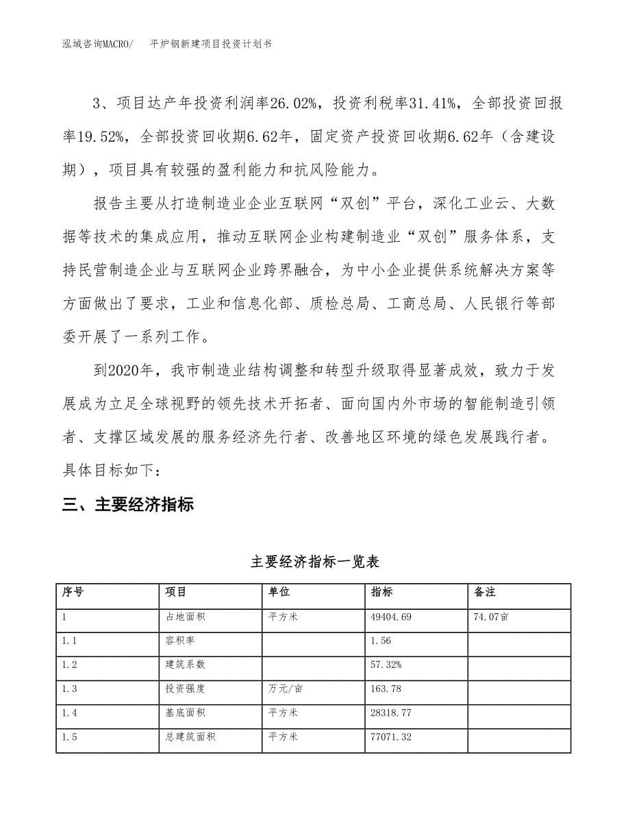 平炉钢新建项目投资计划书_第5页