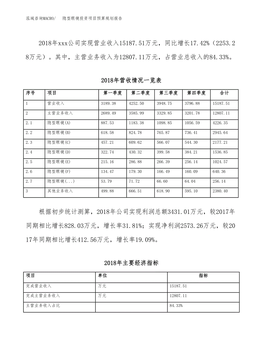 隐型眼镜投资项目预算规划报告_第3页