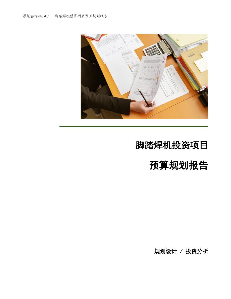 脚踏焊机投资项目预算规划报告_第1页