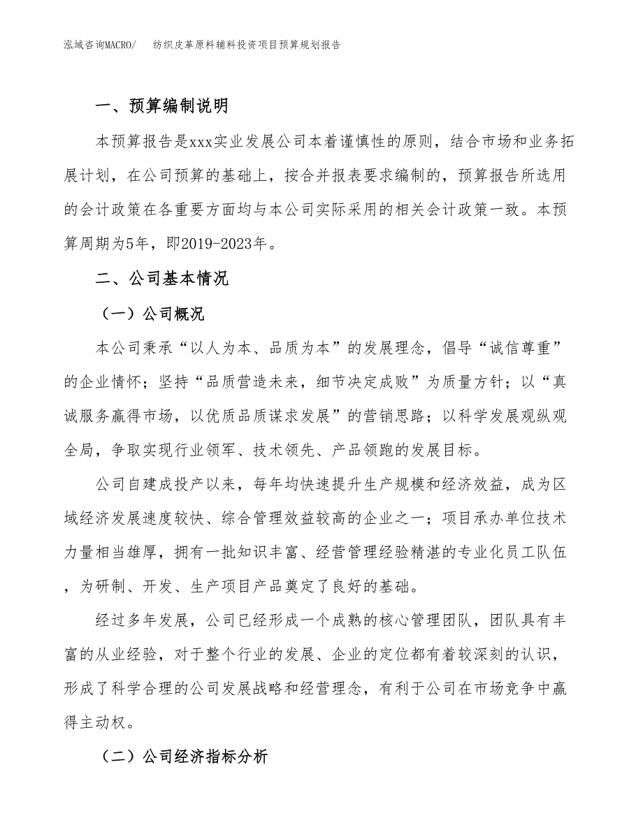 纺织皮革原料辅料投资项目预算规划报告_第2页