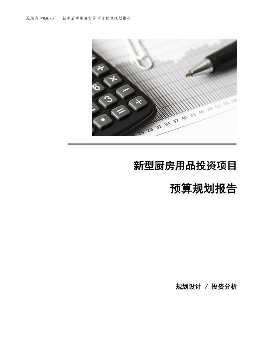 新型厨房用品投资项目预算规划报告_第1页