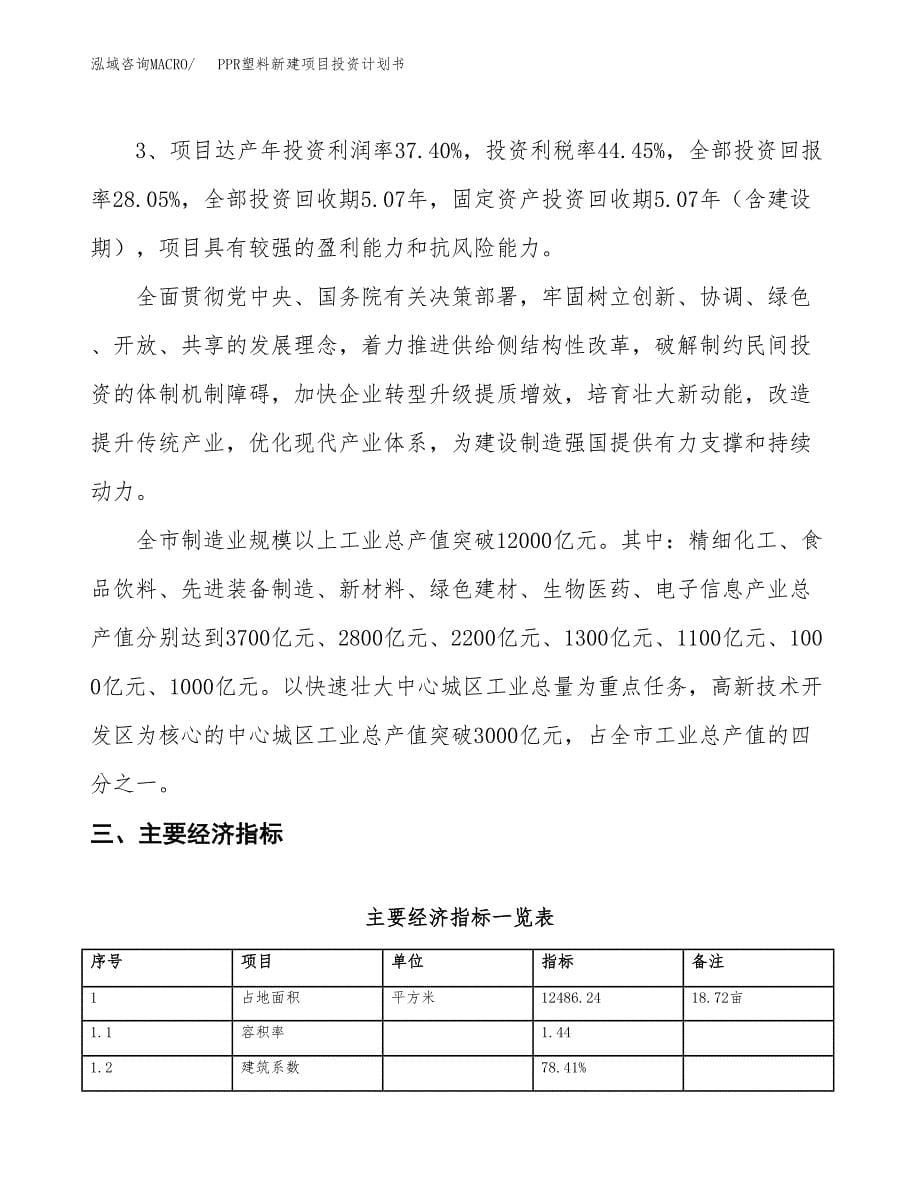 PPR塑料新建项目投资计划书_第5页