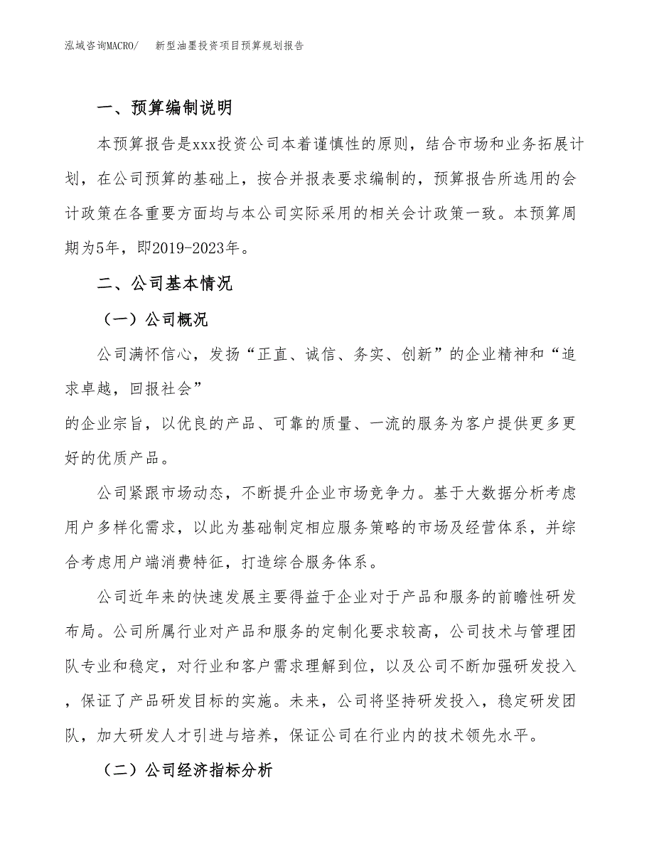 新型油墨投资项目预算规划报告_第2页