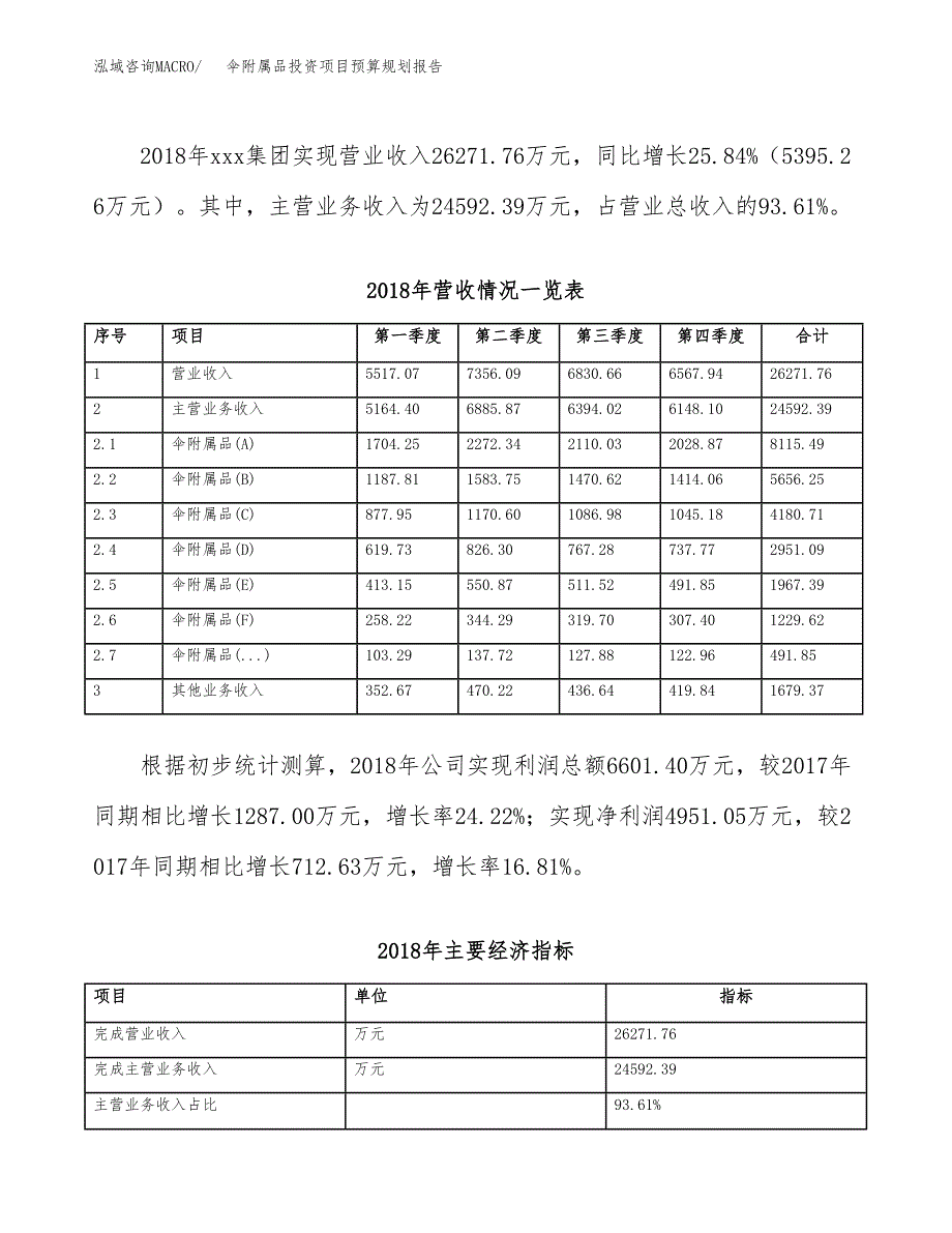 伞附属品投资项目预算规划报告_第3页