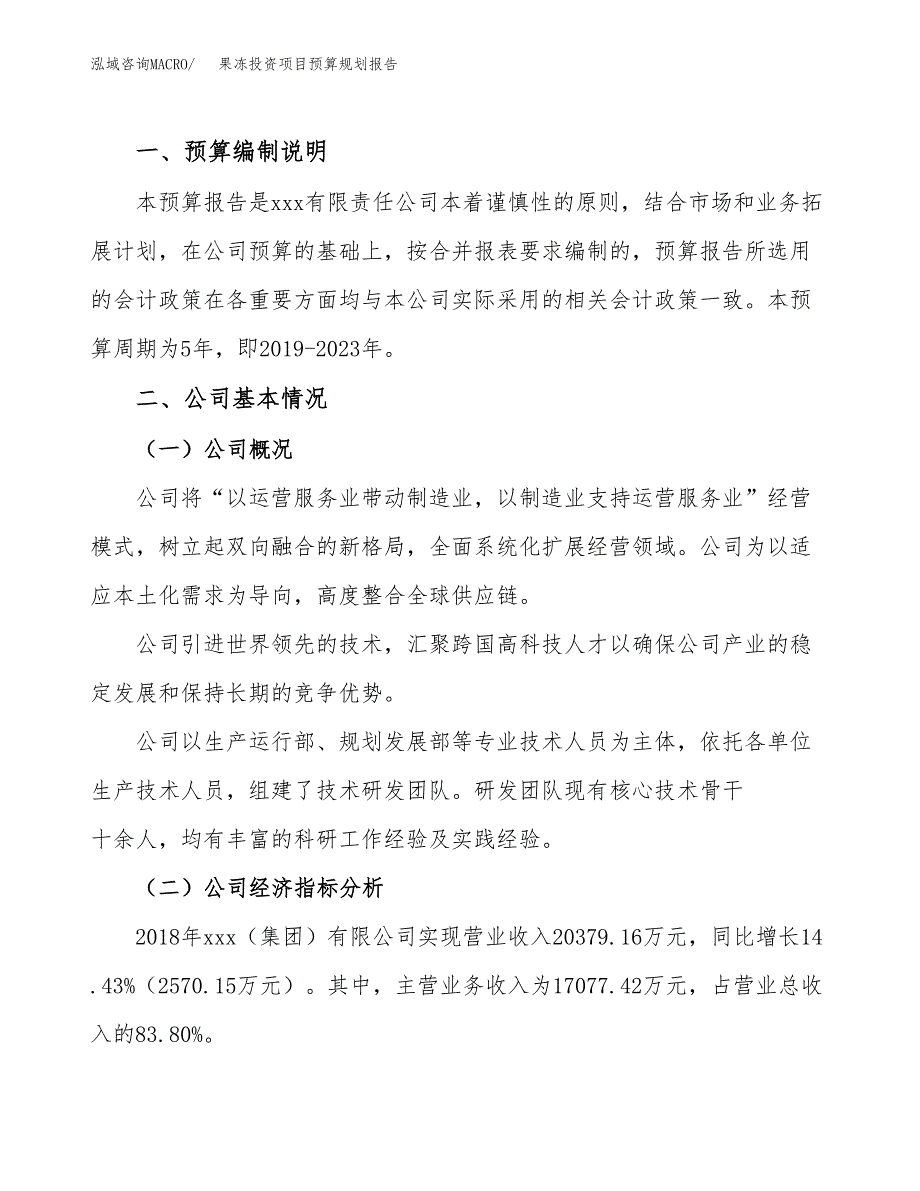 果冻投资项目预算规划报告_第2页