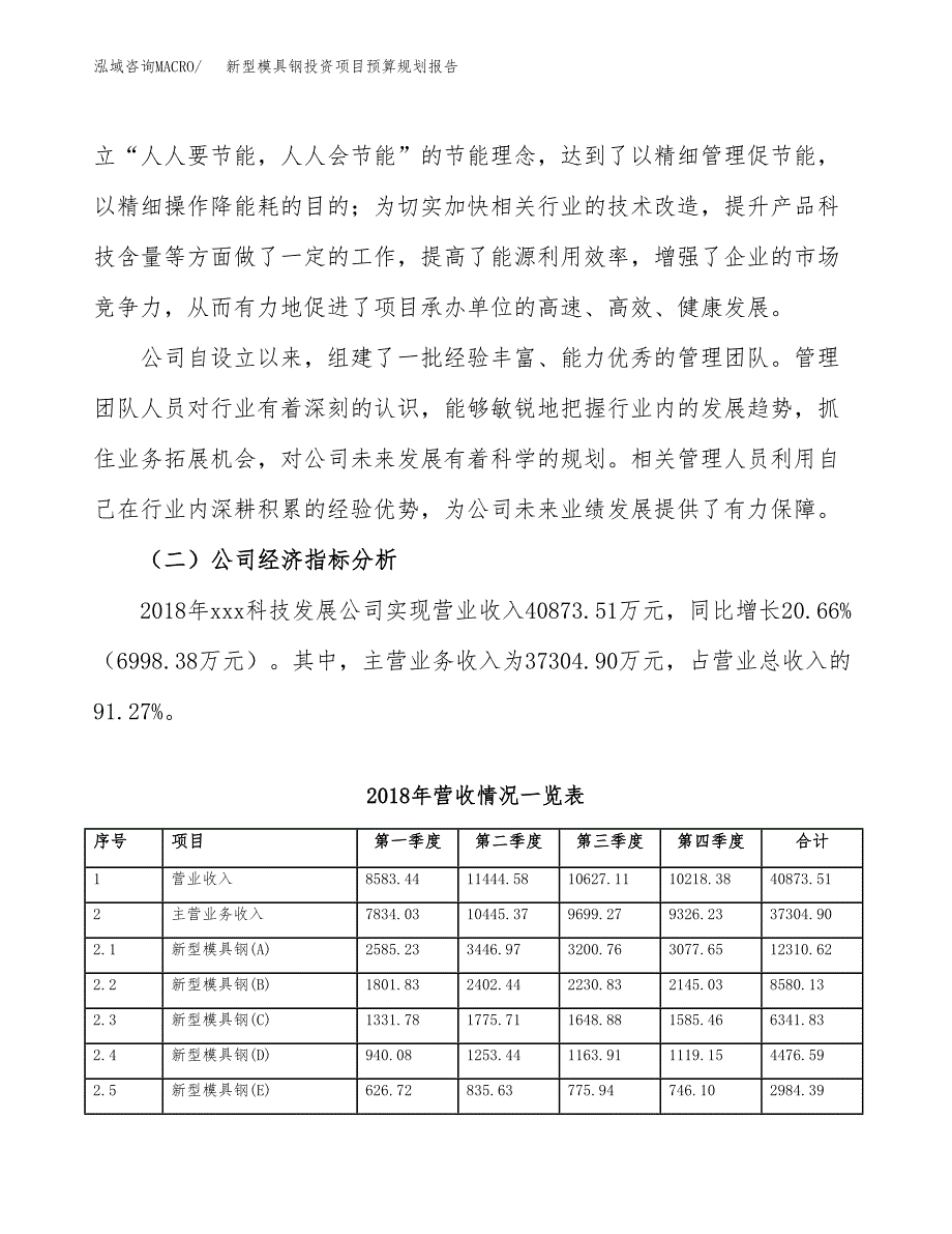 新型模具钢投资项目预算规划报告_第3页