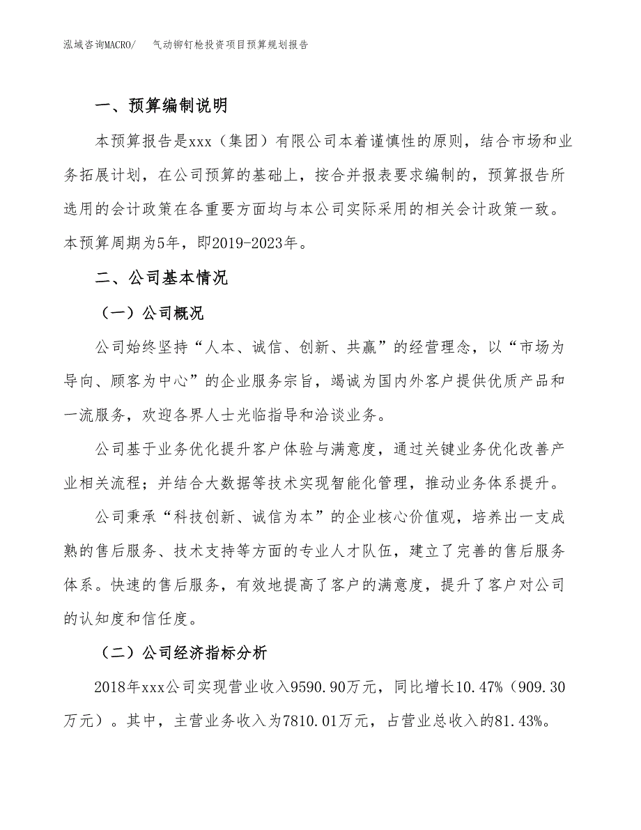 气动铆钉枪投资项目预算规划报告_第2页