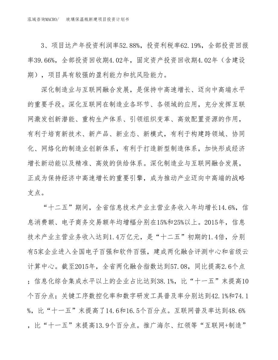 玻璃保温瓶新建项目投资计划书_第5页