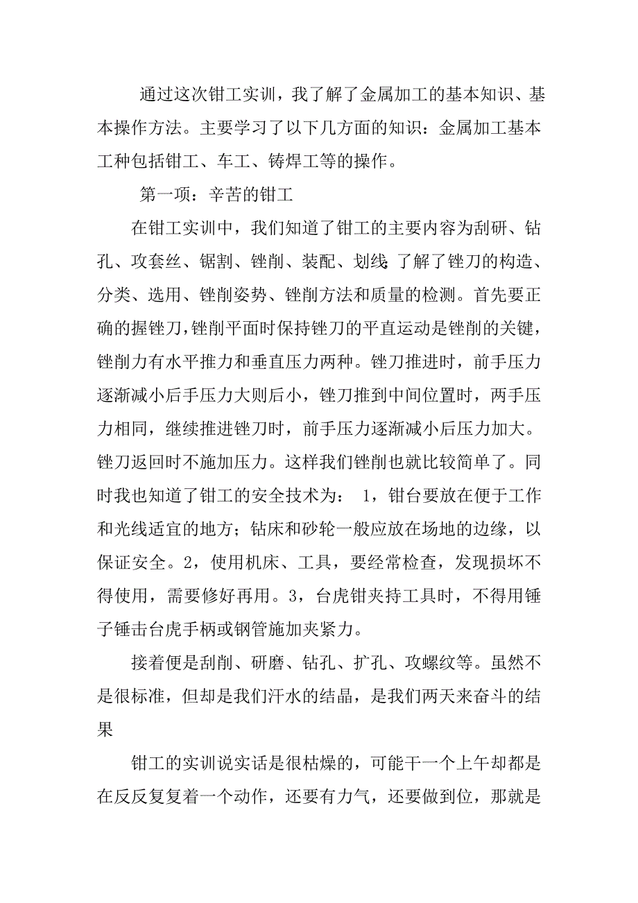 金工钳工实习心得体会与经验总结.doc_第2页