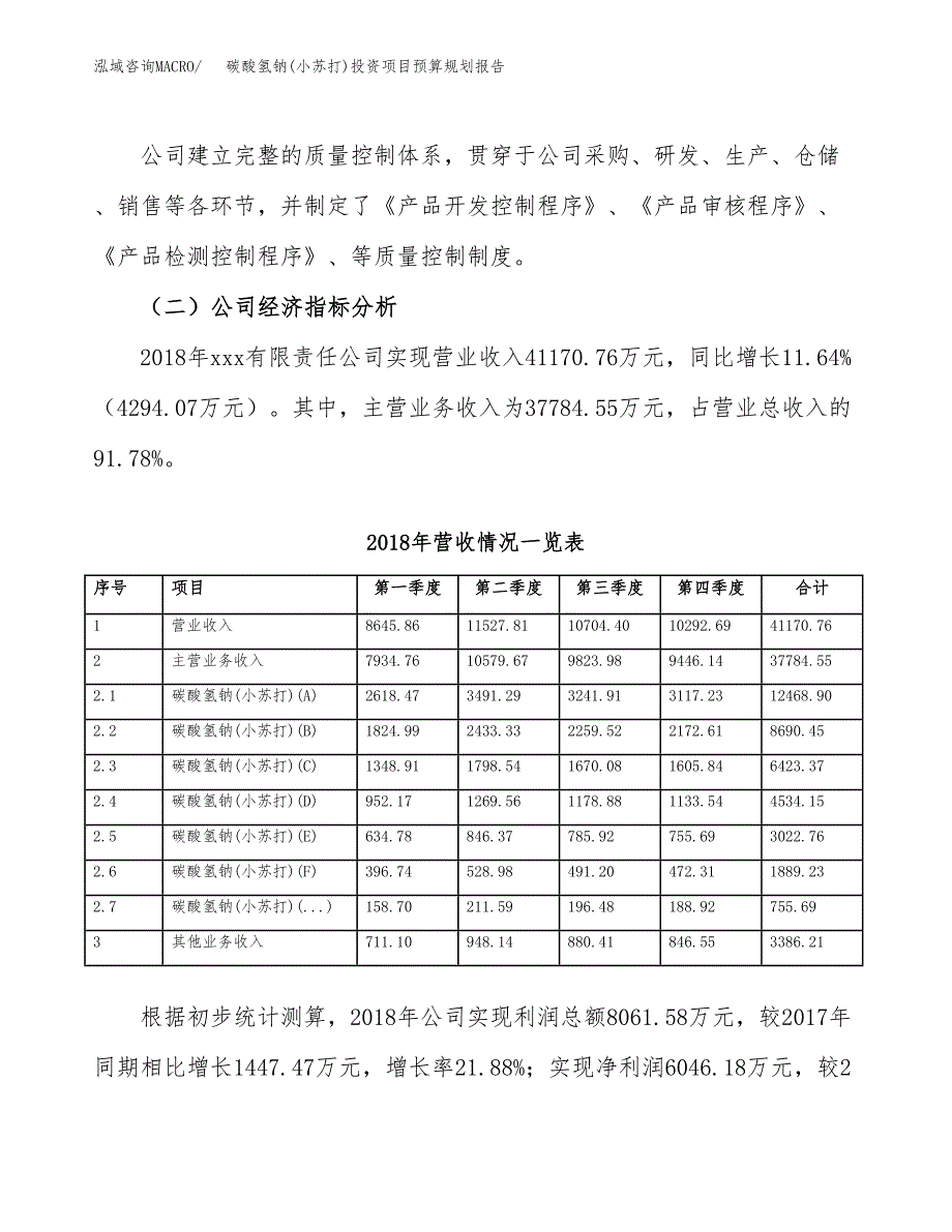 碳酸氢钠(小苏打)投资项目预算规划报告_第3页