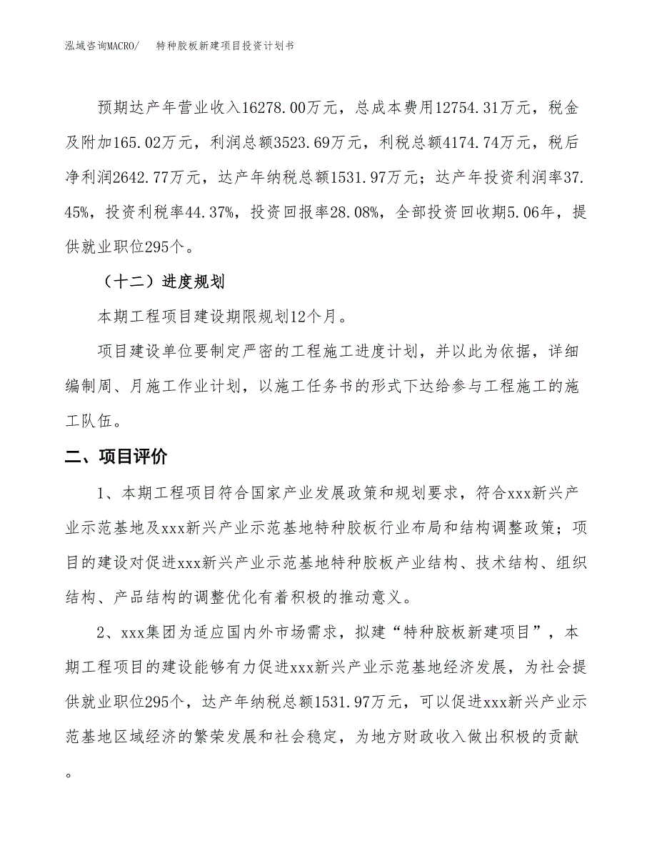 特种胶板新建项目投资计划书_第4页