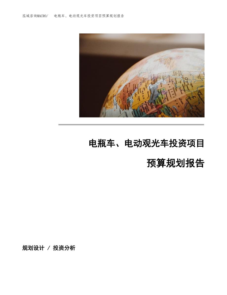 电瓶车、电动观光车投资项目预算规划报告_第1页
