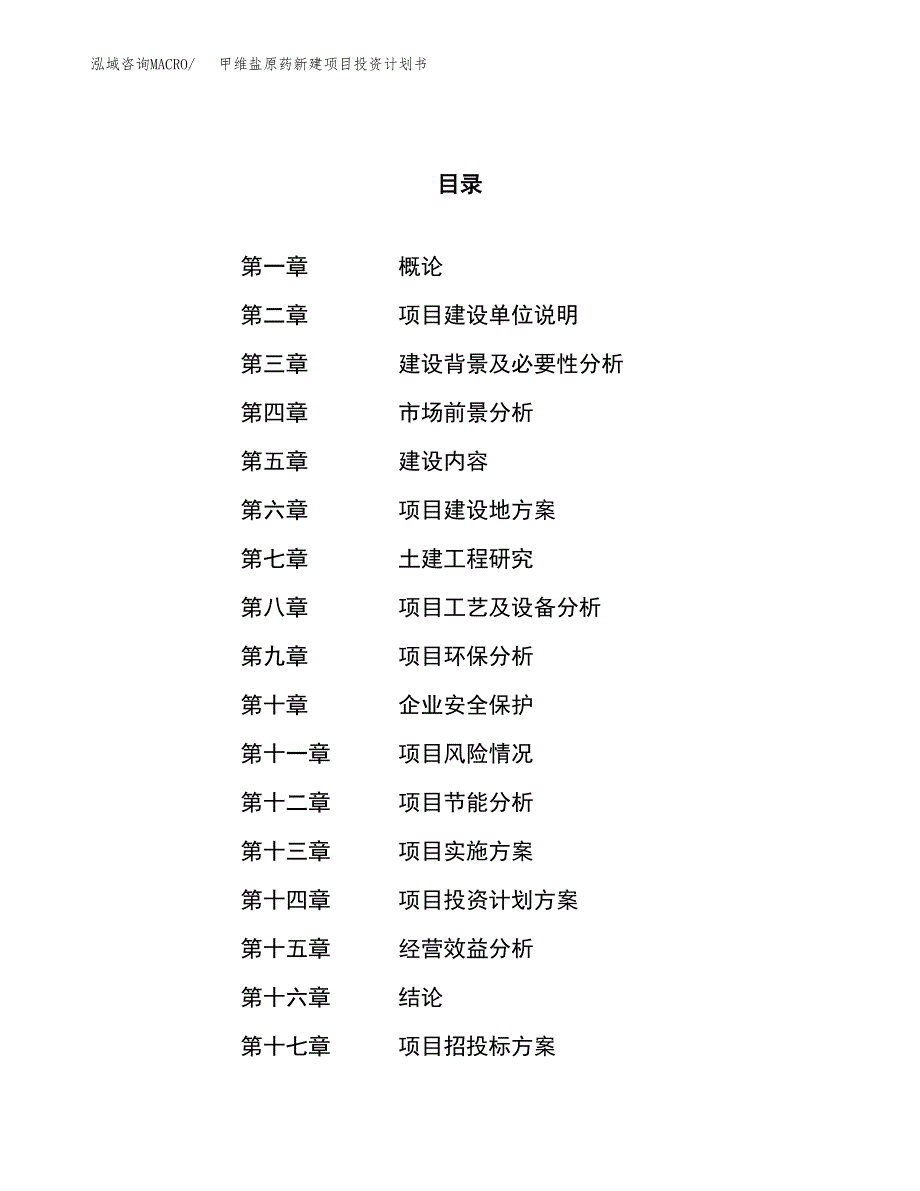 甲维盐原药新建项目投资计划书_第1页